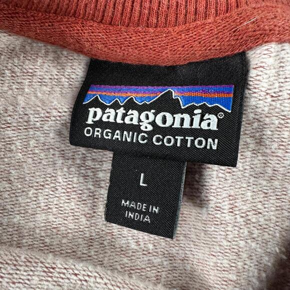 Patagonia Sweatshirt Mens Large Red Gray Up Out Midweight Crewneck Chest Hit - Picture 3 of 7